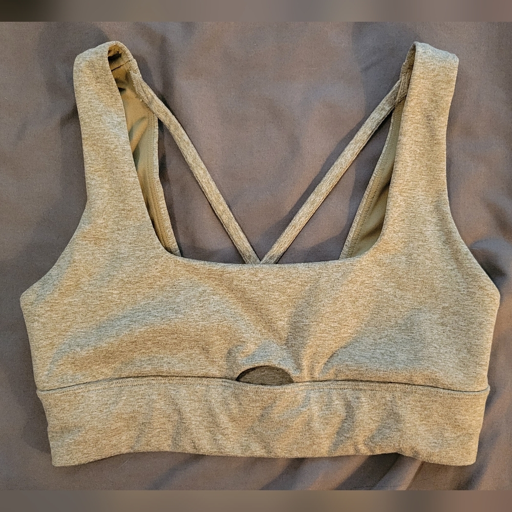 Light gray-green sports bra